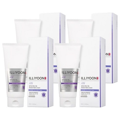 일리윤 저자극 튼살크림, 200ml, 4개
