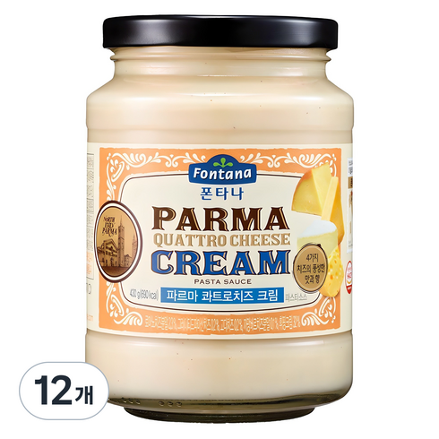 폰타나 파르마 콰트로치즈 크림 파스타소스, 430g, 12개