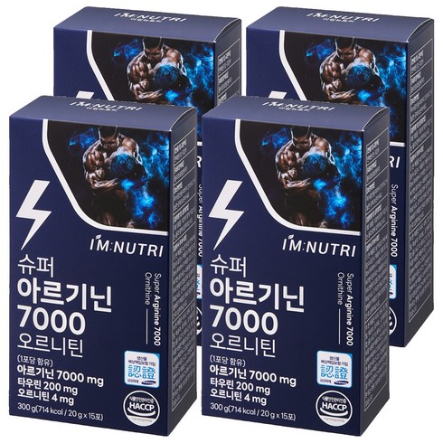 아임뉴트리 슈퍼 아르기닌 7000 오르니틴 레몬맛 액상스틱 15p, 4개, 300ml