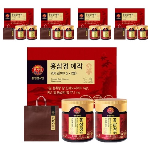 천지인 홍삼정 예작 +쇼핑백, 200g, 5세트