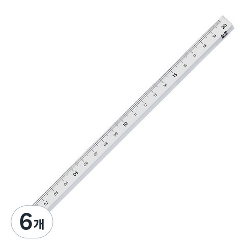 롭다 아크릴스틱자 20cm, PURE, 6개