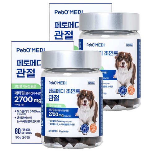 페토메디 강아지 조인트 관절 영양제, 80정, 뼈/관절강화, 2개