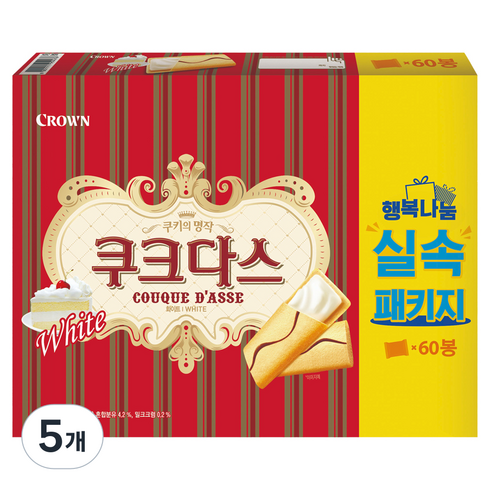 쿠크다스 화이트 과자 4p, 5개, 512g