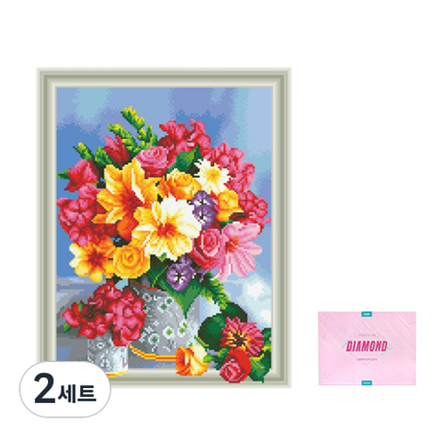 디클레어 액자 캔버스형 보석십자수 DIY 키트 40 x 50 cm, 선물, 2세트