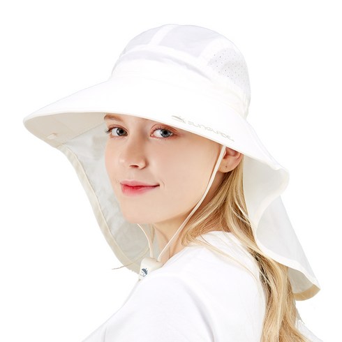 썬글레이드 성인용 UV 와이드 아쿠아 플랩캡, 아이보리, 1개