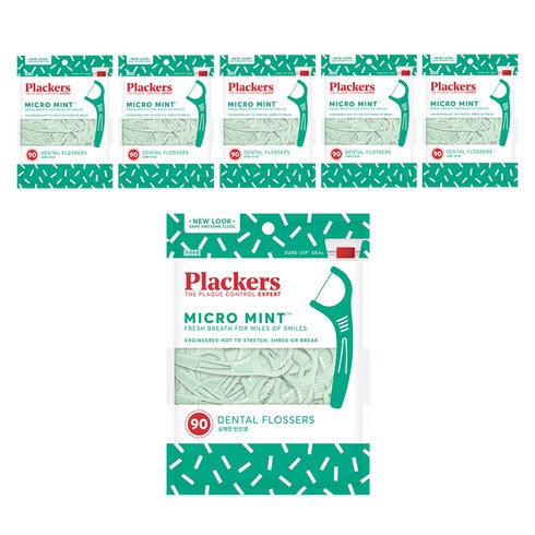 플랙커스 마이크로 민트 치실, 8cm, 90개입, 6개