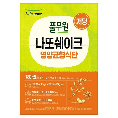 풀무원 나또 쉐이크 병아리콩 7p, 1개, 280g