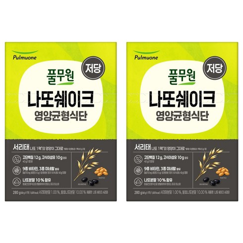 풀무원 나또 쉐이크 서리태 7p, 280g, 2개