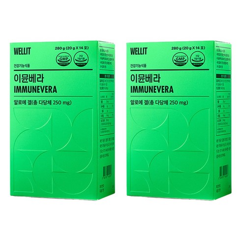 웰릿 이뮨베라 알로에 겔, 280g, 2박스