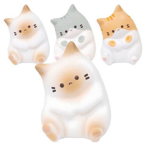 아가플러스 폭신 마시멜로우 고양이 스퀴시 랜덤발송, 4개