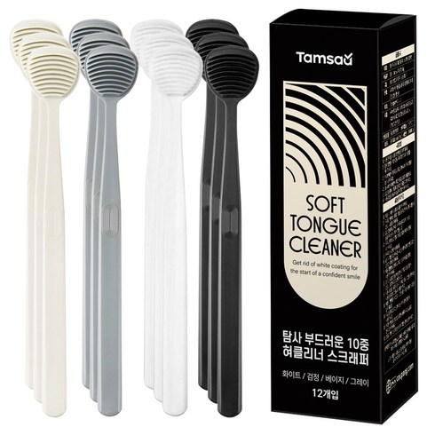 탐사 부드러운 10중 혀클리너 스크래퍼, 55g, 12개