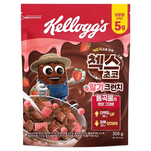 켈로그 첵스초코 딸기 크런치, 350g, 1개