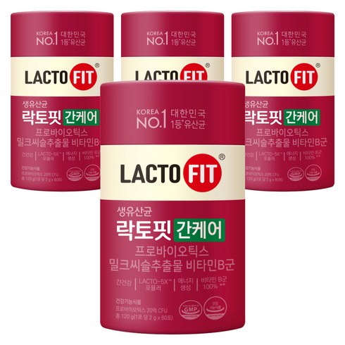 락토핏 간케어 유산균 60p, 120g, 4개