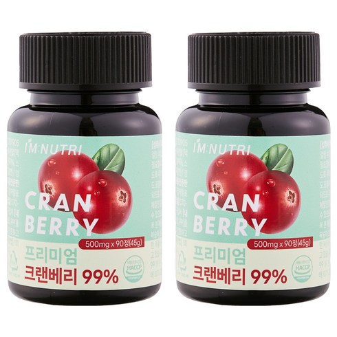 아임뉴트리 프리미엄 크랜베리 정 45g, 2개, 90정