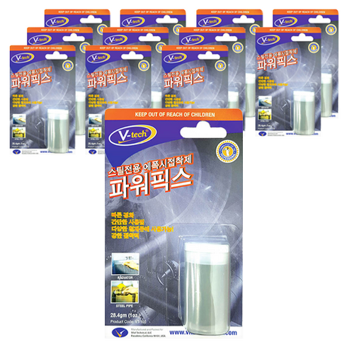 Vtech 퍼티 스틸전용 에폭시접착제 파워픽스, 12개