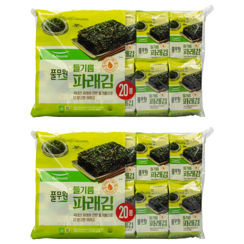 풀무원 들기름 파래김, 100g, 2개