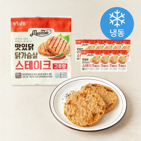 맛있닭 닭가슴살 스테이크 고추 (냉동), 100g, 10개, 1개입