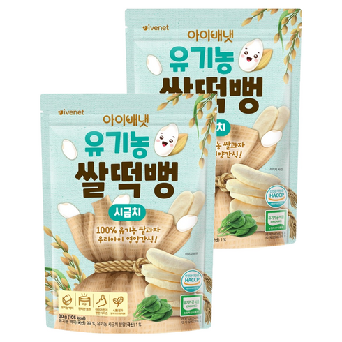 아이배냇 유기농 쌀떡뻥 30g, 2개
