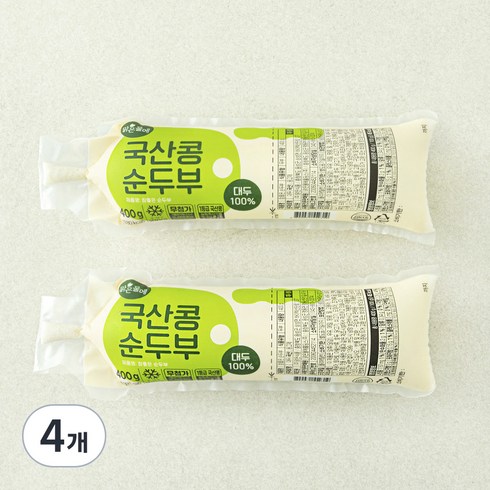 맑은물에 참 좋은 국산콩 100% 순두부, 400g, 4개