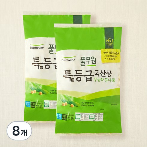 풀무원 국내산 무농약 인증 콩나물, 500g, 8개