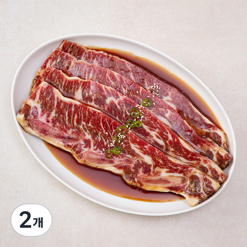 곰곰 양념 소 LA 갈비 (냉장), 1kg, 2개