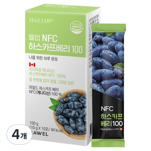 웰업 NFC 하스카프베리 100, 100g, 4개