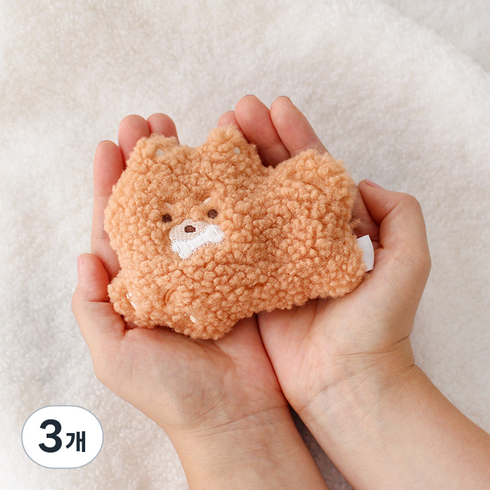 모찌타운 뽀글뽀글 핫팩인형, 뽀글포메, 3개, 10cm