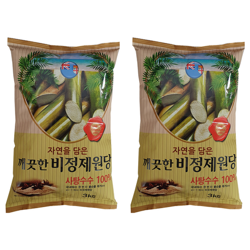피비에스투 깨끗한 비정제원당, 3kg, 2개