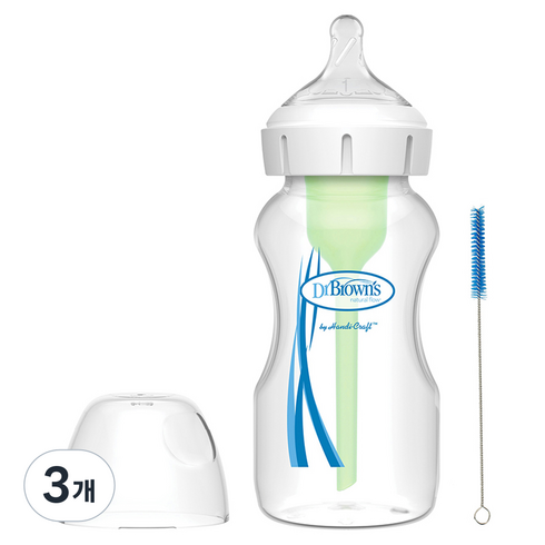 닥터브라운 와이드넥 옵션스플러스 PP 젖병 본품, 혼합색상, 270ml, 3개