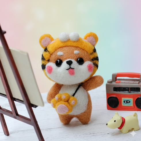 아트조이 DIY 양모펠트 키트, 1세트, 호랑이시바