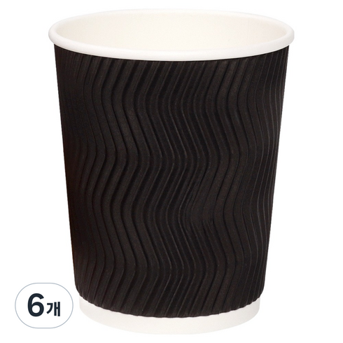 해피팩 한결 일회용 3중 종이컵 블랙 330ml, 6개, 100개입