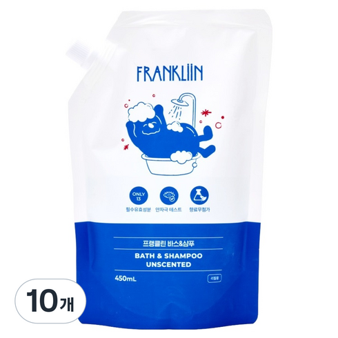 FRANKLIIN 바스 앤 샴푸 리필, 10개, 450ml