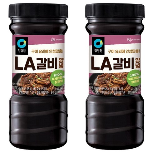 청정원 LA갈비양념, 840g, 2개