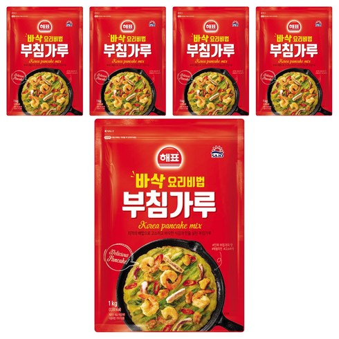 해표 부침가루, 5개, 1kg