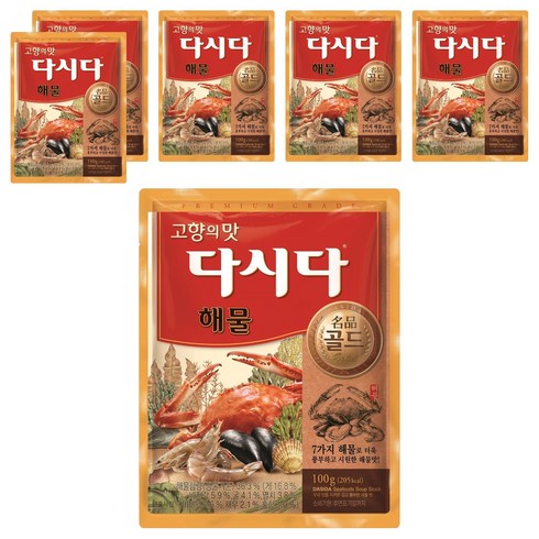 다시다 명품골드 해물 조미료, 100g, 6개