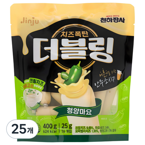 더블링 청양마요 간식 소시지, 400g, 25개