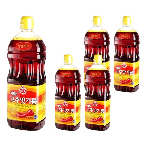 오뚜기옛날 고추맛기름, 1.5L, 5개