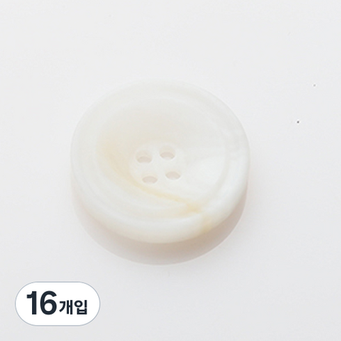 HR빅버튼 포맨 단추 25mm, 화이트, 16개입