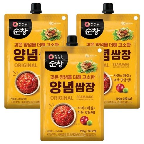 청정원순창 양념쌈장, 190g, 3개