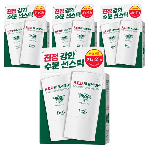 닥터지 레드 블레미쉬 수딩 업 선스틱 듀오 세트 SPF50+ PA++++, 42g, 4개