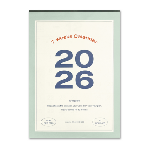 아이코닉 2026 플로우 월 캘린더 A2 대형, 혼합색상, 1개