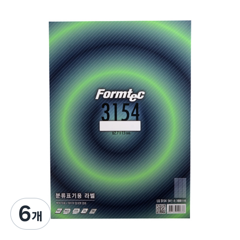 폼텍 분류표기용 전산라벨 62.7 x 15 mm LQ-3154 20p, 54칸, 6개