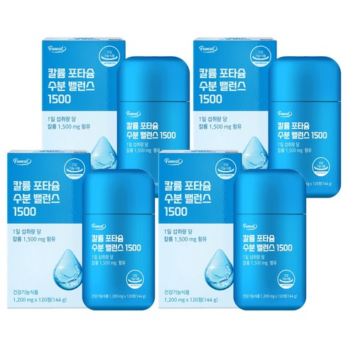 퍼니트 칼륨 포타슘 수분 밸런스 1500, 120정, 4박스