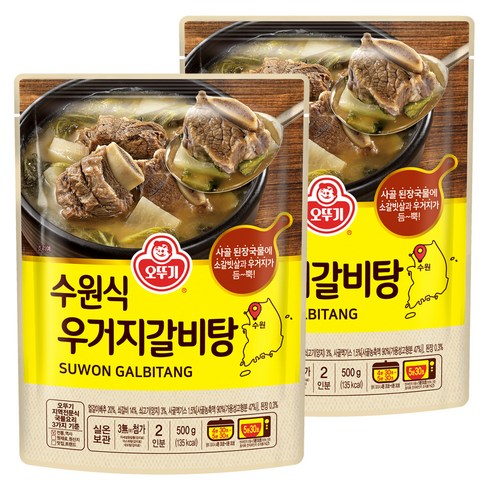 오뚜기 수원식 우거지갈비탕, 2개, 500g