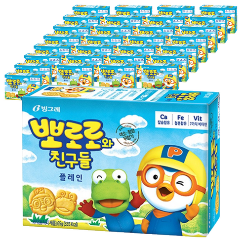 빙그레 뽀로로와 친구들 플레인맛, 65g, 50개