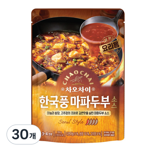 차오차이 한국풍 마파두부 소스, 150g, 30개