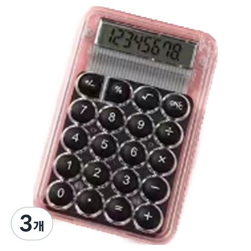 아루즈 많이 사용하는 계산기 8.5 x 5.5 x 1.1 cm, 검정색, 3개