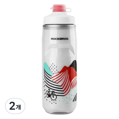 락브로스 스포츠 보냉 물통, 화이트, 620ml, 2개