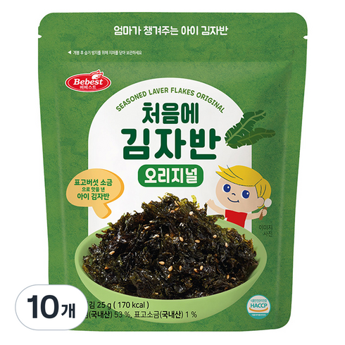 베베스트 유아용 처음에 김자반, 오리지널, 25g, 10개
