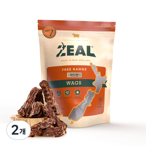 질 강아지 뉴질랜드산 수제간식, 송아지꼬리, 500g, 2개